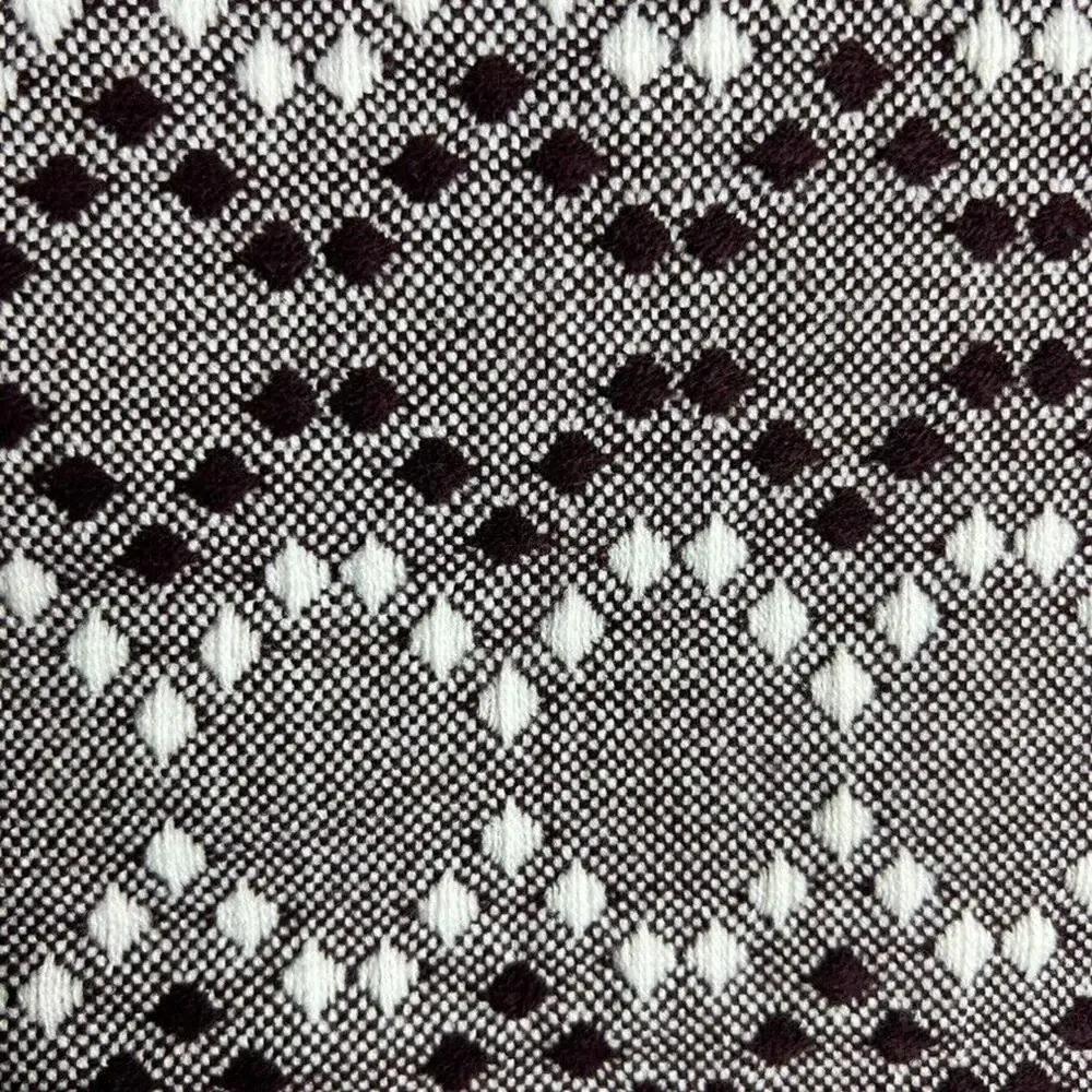 West Elm Throw Blanket Diamond Dot Decorative Burgundy White 44x56 Fringe